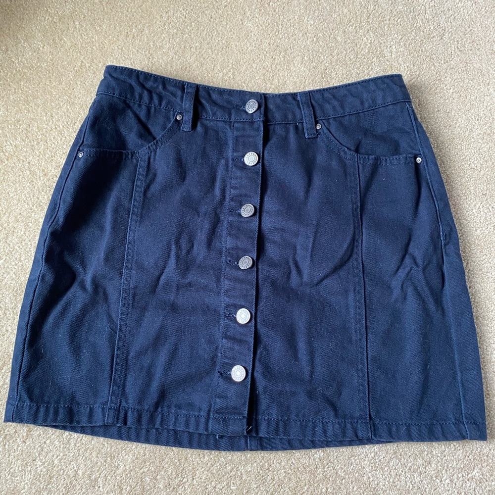 Navy blue denim skirt